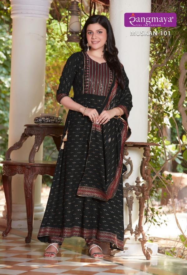 Rangmaya Muskan Rayon Designer Exclusive Readymade Suit